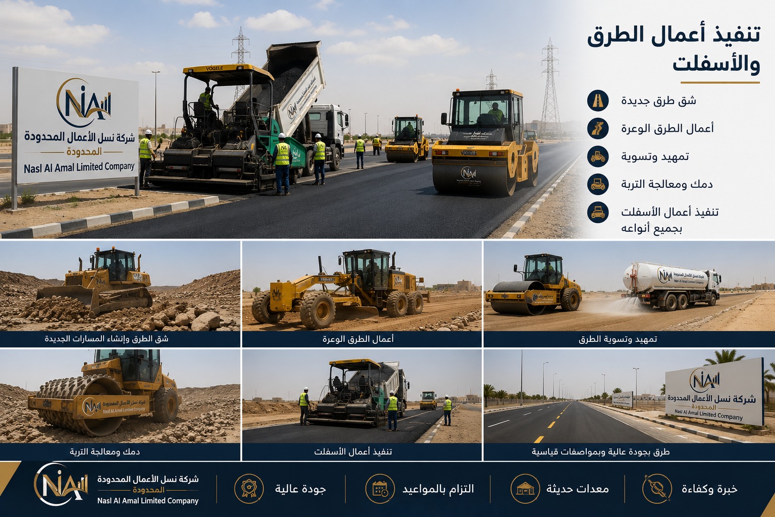 أعمال الأسفلت وطرق